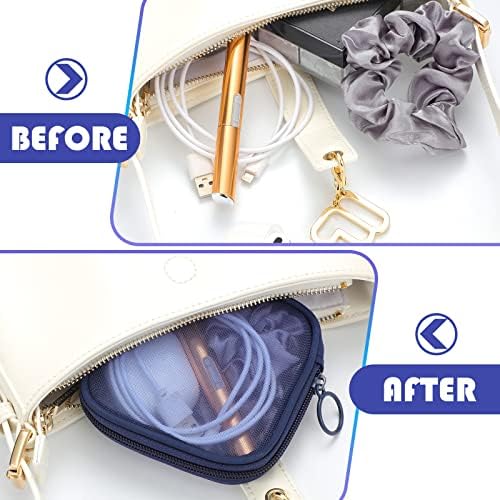 Weewooday 4Pcs Mesh Makeup Bag, Navy Blue, Small, Classic - Image 4