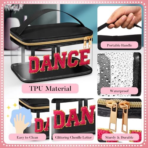 Geetery Medicine Pill Bag Clear Cosmetic Makeup Bag with Zipper Black - Image 3