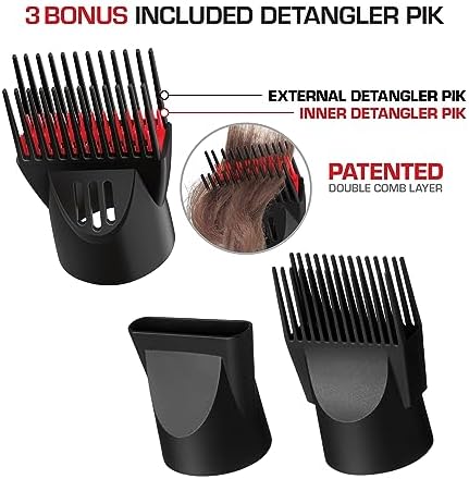 Kiss Products Red Detangler Dryer Plus 3 Attachments, 1.75 Pound - Image 5
