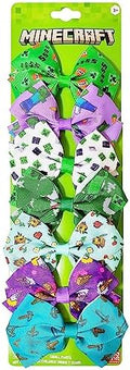 LUV HER Minecraft Kids Hair Bows - 7 Pcs 4 Inch Bundle - Hair Accessories Gift Set - Hair Bows for Kids - Multicolor Hair Clip with Alligator Clip - Ages 3 + by LUVHERKIDS