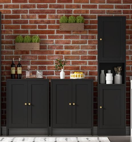Bevivog Metal Bathroom Storage Cabinet Freestanding, 67" Tall Narrow Pantry Cabinet with Shelves for Kitchen, Skinny Metal Pantry with Hutch, 16" Wide Slim Cabinet for Small Spaces - Image 5