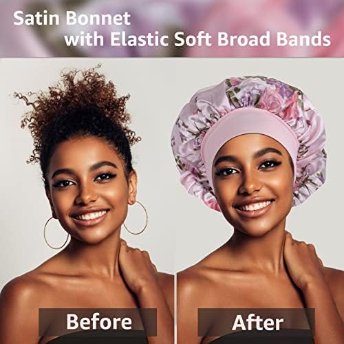 vidsel 4PCS Satin Bonnet, Bonnets for Women, Silk Hair Bonnet for Sleeping - Image 3