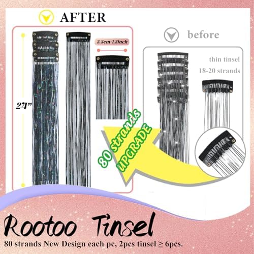 Hair Tinsel Clip in Black Fairy Hair Tinsel Kit - Image 3
