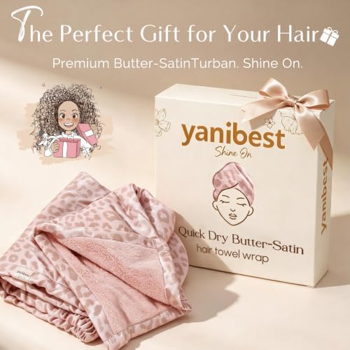 YANIBEST Satin Microfiber Hair Towel Wrap, Fast Drying Turban for Women - Image 7