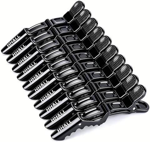 HH&LL Hair Clips for Women – Wide Teeth & Double-Hinged Design – Alligator Styling Sectioning Clips of Professional Hair Salon Quality - 10Pack by HHLL