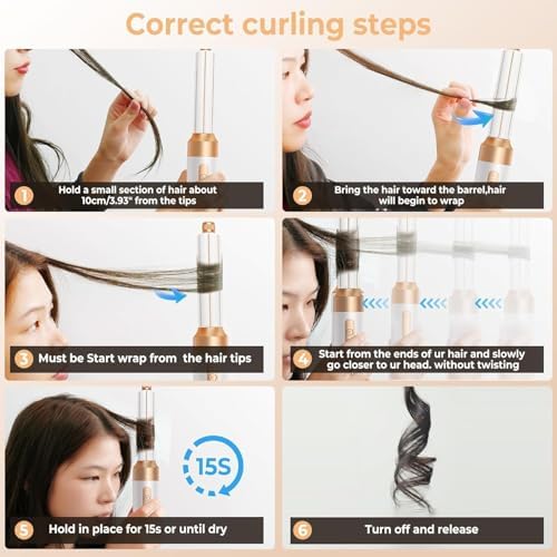 7 in ONE Hair Dryer Brush, Powerful Blow Dryer Brush with Air Curler for Hair, Brush Blow Dryer with Diffuser, Ionic Hot Air Brush Fast Dry, Volumize, Curls, Straight, Hair Styling Tools 100-120V - Image 4
