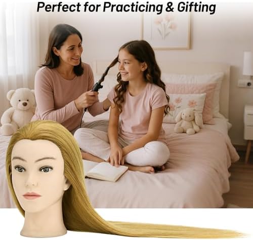 24" Mannequin Head with Hair for Hairdressing Training and Hair Styling - Image 6