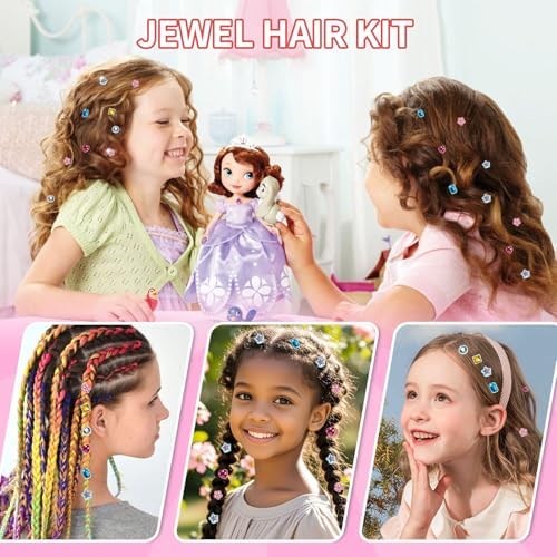 kidzkube Hair Gem Stamper Kit, Bling Hair Jewels for Girls Toys, Hair Styling Tool with Reusable Shining Diamonds, Birthday Gifts Toys for Girls Ages 3 4 5 6 8-12 - Image 5