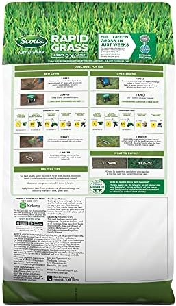 Scotts Turf Builder Rapid Grass Tall Fescue Mix - Combination Grass Seed and Fertilizer for Lawns, Lawn Seed that Grows in Just Weeks, 5.6 lbs. (Pack of 4) - Image 3