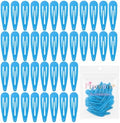 Teal Blue Hair Clips, 2 Inch Metal Snap Clips 40 Pack by PIDOUDOU