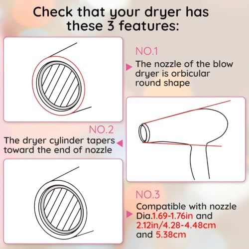 Segbeauty Blow Dryer Comb Brush Attachment for Nozzle 1.69-1.76in & 2.12in - Image 3