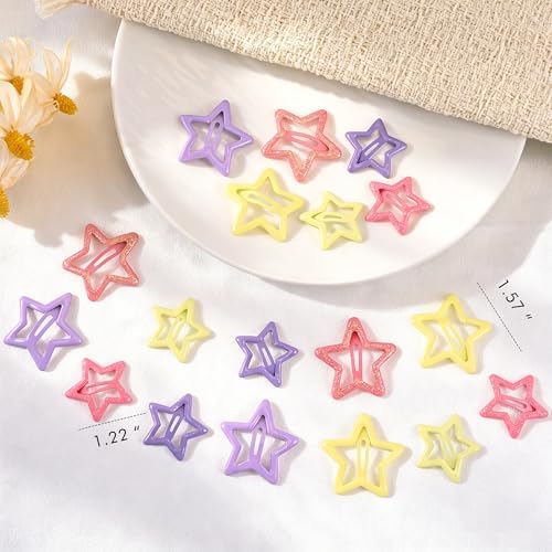 VIBILIA 18 Pcs Star Hair Clips Y2K Non-Slip Snap Hair Accessories,Colorful - Image 4