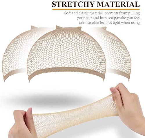 MORGLES Mesh Wig Caps 6 Pack, Closed End Beige Hair Nets for Women Men - Image 3