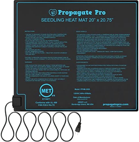 Seedling Heating Mat 20x20 Fits (2) Standard 1020 Tray | Germination Grow Heat Pad for Hydroponic Seed & Starter Plants Soil Warmer for Indoor Home Gardening (20" Heating Mat) by PropagatePro