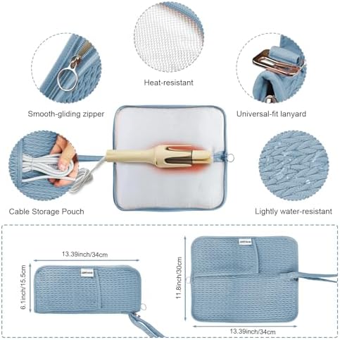 2 Pack Heat Resistant Hair Tool Travel Bag 2 in 1 Heat Proof Mat - Image 3