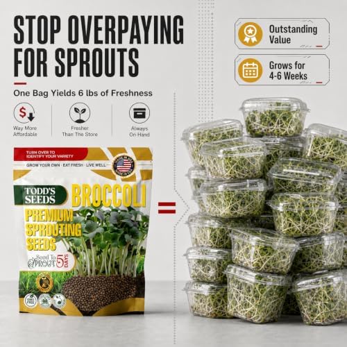 Broccoli Sprouting Seeds, 2 lb Bulk - Non-GMO - Image 6
