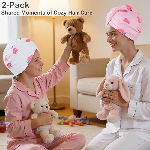 Microfiber Hair Towel Wrap for Kids Girls, Quick Dry Towel, 2 Pack - Image 5