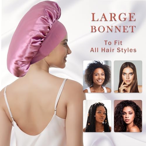 2pcs Satin Bonnet for Sleeping, Silk Hair Sleep Bonnets for Women - Image 5