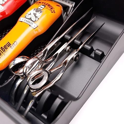 Barber Clipper Organizer Barber Tools Tray Salon Hairdressing Clipper Scissors Rack Holder Storag Scissors Holder Blade Rack Storage Tray for Clipper Guard Holder (Assemble) - Image 5