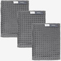 Luxury Organic Japanese Cotton Waffle Bath Towel | Thick, Absorbent, Quick Dry Bathroom Towels for Shower, Sauna, Onsen| Hotel & Spa Quality, Gift-Ready (Smoke Grey, Hand Towel (3 Pack)) by KOSMU