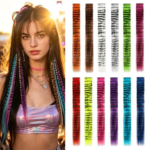Colored Hair Extensions Clip in, Raccoon Tail for Kids Girls and Women Gift by Olldag