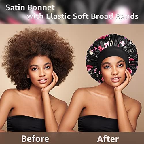 3PCS Bonnets for Women,Silk Satin Bonnet Hair Bonnet for Sleeping - Image 3