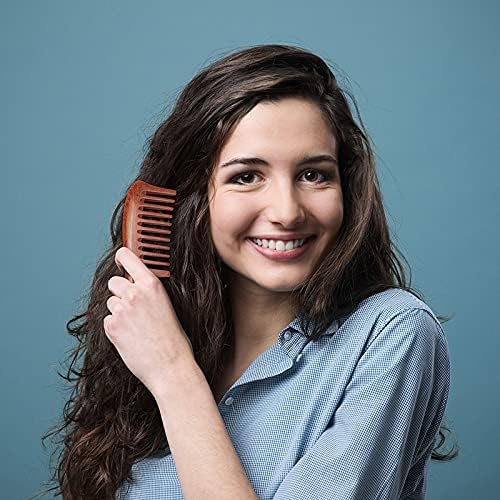 Louise Maelys Red Sandalwood Wide Tooth Comb For Curly Hair - Image 4