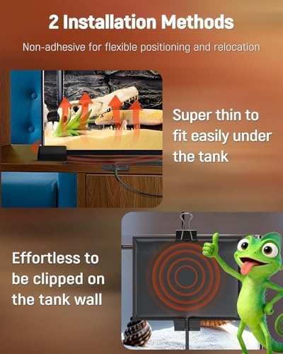 Pawfly Reptile Heat Pad with Thermostat & Timer - Reptile Heating Pad 8 x 5.9 Inch, 7 W Hermit Crabs Heating Pads, Heat Mat for Reptiles Turtles Frogs Snakes Lizards Geckos Plants Seedlings - Image 6