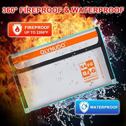 Small Fire Proof Travel Document Pouch, Birth Certificate Holder 2-Pack - Image 2