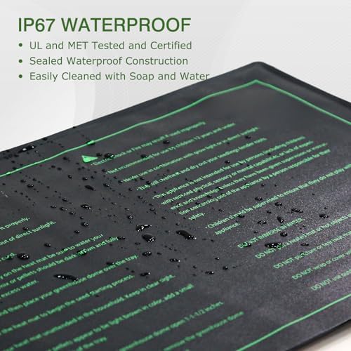 EAGLE PEAK Seedling Heat Mat 20”x20”, UL & MET-Certified Heating Pad for Seed Starting, Waterproof Heating Mat for Seed Germination, Warm Hydroponic Gardening Heating Pad, Contains (1) Warming Mat - Image 3