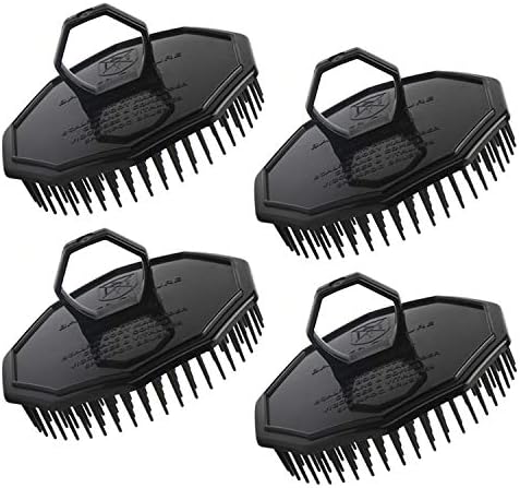 Scalp Massage Shampoo Brush, Segbeauty 4pcs Massage Hair Brushes Floriated Shower Comb for Deep Cleaning Hair Men's Hand Brush Growth Beard Brush Pet Grooming Brushes (Black(Ringed Handle)) by Segbeauty