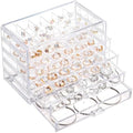 Ewen 5 Drawer Large Jewelry Organizer Box, Clear Acrylic 24-grid Jewelry Storage Boxes with Empty Jewelry Tray, Display Case for Rings, Necklaces, Bracelets and Hair Accessories, Gift for Mother Wife by Ewen