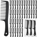 Baderke 50 Pcs Black Wide Tooth Comb for Women Men Individually Wrapped by Baderke