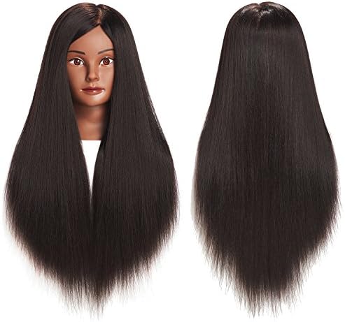 Mannequin Head 26-28" Synthetic Fiber Yaki Hair for Hairdresser by Headwinn