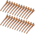 24 Packs Duck Bill Clips, Bantoye 3.35 Inches Rustproof Metal Alligator Curl Clips with Holes for Hair Styling, Hair Coloring, Brown by BlackDiamond