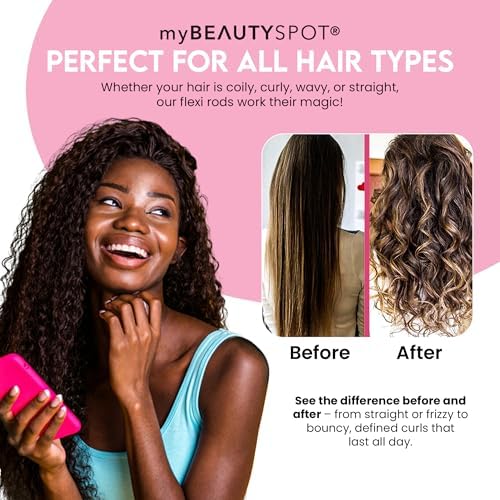 My Beauty Spot Flexi Rods, 18 Pc Foam Hair Rollers for Heatless Curls - Image 2