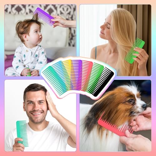 42 Pcs Wide Tooth Comb, Large Hair Detangling Comb, Wide Tooth Comb for Curly, Wet Dry Hair, No Handle Large Detangler Comb Styling Shampoo Comb, 7 Colors - Image 7