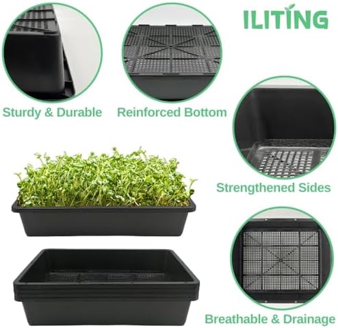 Soil Blocking Trays 5-Set 15x12inch Mesh Trays Flat Plant Tray with Humidity Domes, Nursery Supply for Microgreen, Seed Starting, Indoor Gardening, and Greenhouse - Image 3