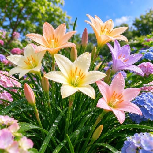 Rain Lily Bulbs, Zephyranthes, Decorative Perennial Flower Bulbs for Home, Landscape & Garden Ornament, Easy to Grow，A：3Bulbs by Unknown
