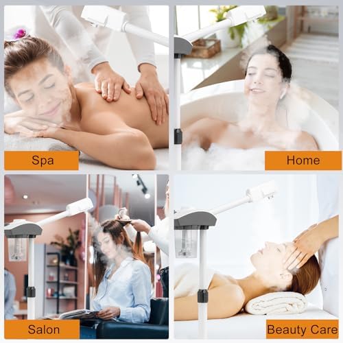 Winado Professional Facial Steamer Machine, Esthetician Steamer Humidifier Face Spa, Hot Ionic Mist Face Steamer for Home Beauty Salon, Personal Skin Care Deep Cleaning, White - Image 7