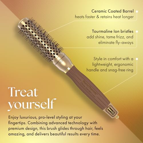 Olivia Garden NanoThermic Ceramic + Ion Round Thermal Hair Brush - Not Electrical - Professional Blowout Brush for Normal to Thick Hair - Image 3