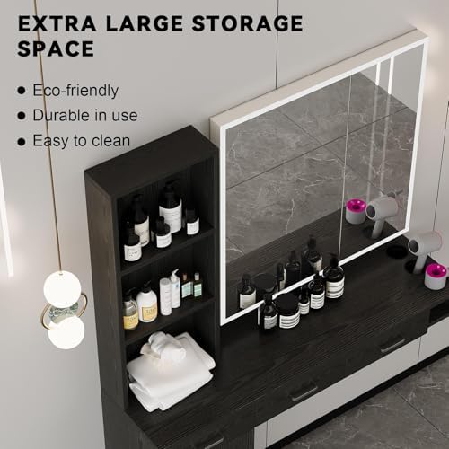 4ever2buy Black Salon Stations for Hair Stylist, Wall Mount Barber Station - Image 3