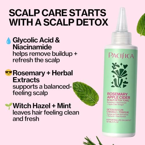Pacifica Scalp Detox Tonic – Scalp Exfoliator with Glycolic & Salicylic Acid for Clarifying Build Up & Purifying – Infused with Rosemary to Support an Itchy, Dry Head – Vegan & Cruelty-Free – 5 oz - Image 5