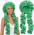 Heatless Curl Sleep Bonnet, Night Cap with Long Ribbons for Braids Sage by U%C2%B7helper-YourGoodHelper