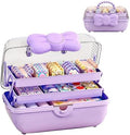 3-Layer Kids Hair Accessories Organizer with Bowknot Lock Cute Jewelry Box Headband Hair Tie Clip Organizer Box for Little Girls - Purple by Unknown