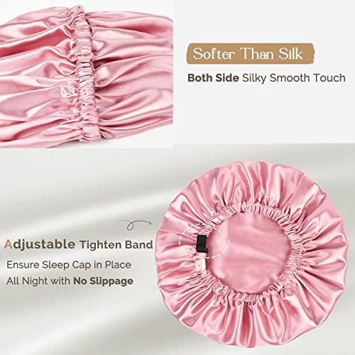 YANIBEST Satin Bonnet for Sleeping Women Men, Adjustable Hair Bonnet - Image 3