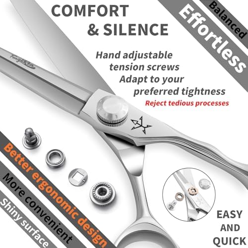 High-end Professional Extremely Very Sharp Barber Hair Cutting Scissors Hairdresser Shears For Hair 6.5 Inch Haircut Scissor Made Of Stainless Steel Alloy For Hairdressing Salon and Home Use - Image 3