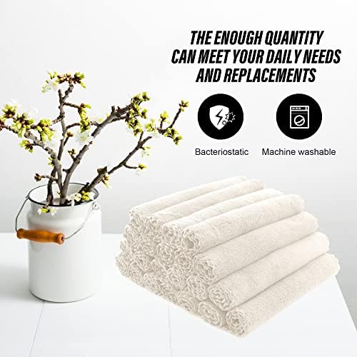 MOONQUEEN Ultra Soft Premium Washcloths Set - 12 x 12 inches - 72 Pack - Quick Drying - Highly Absorbent Coral Velvet Bathroom Wash Clothes (Cream) - Image 5