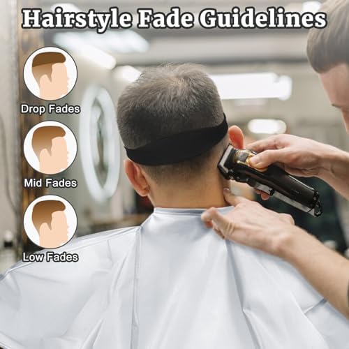 Fade Haircut Guide for Men, Self Haircut Kit for Men, Include Hair Cutting Guide & Cape Umbrella & Comb, Neckline Shaving Templat, DIY Hair Cutting Accessories Tools for Home (Black) - Image 4