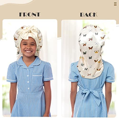 AWAYTR Kids Bonnets for Girls - Satin Long Hair Braid Bonnet for Sleeping - Image 6
